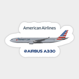 Illustration of American Airbus A330-300 Sticker